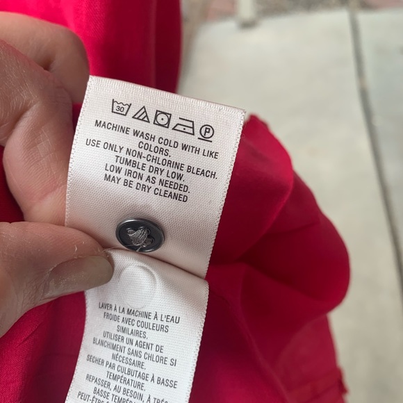 HD in Paris Anthropologie Printemps Linen Shirtdress Size 2 Raspberry color - Picture 7 of 16